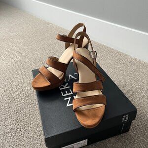 Naturalizer Kamela Ankle Strap Sandal in Tawny Brown